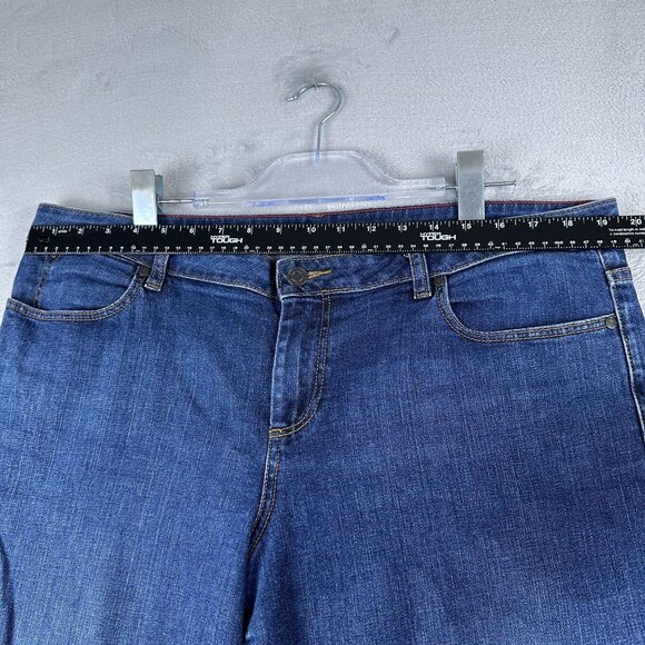 Talbots Signature Bootcut Jeans Womens Size 16/33 Medium Wash Frayed Hem Blue - Picture 6 of 12